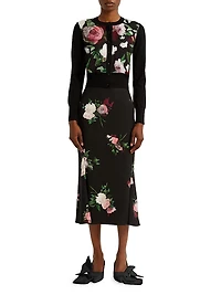 Painted Roses Crop Cardigan