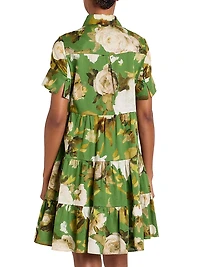 Floral Button-Front Minidress