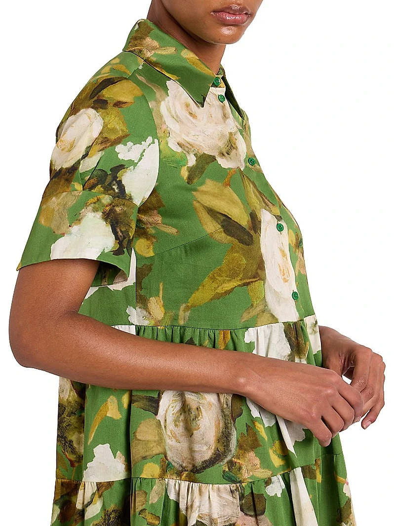 Floral Button-Front Minidress