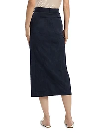 Embroidered Lace A-Line Midi-Skirt