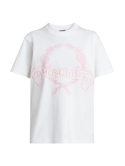 Embroidered Crest Logo Cotton T-Shirt