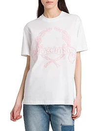 Embroidered Crest Logo Cotton T-Shirt