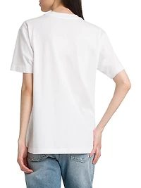 Embroidered Crest Logo Cotton T-Shirt