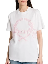 Embroidered Crest Logo Cotton T-Shirt