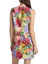 Floral Wool Shift Dress