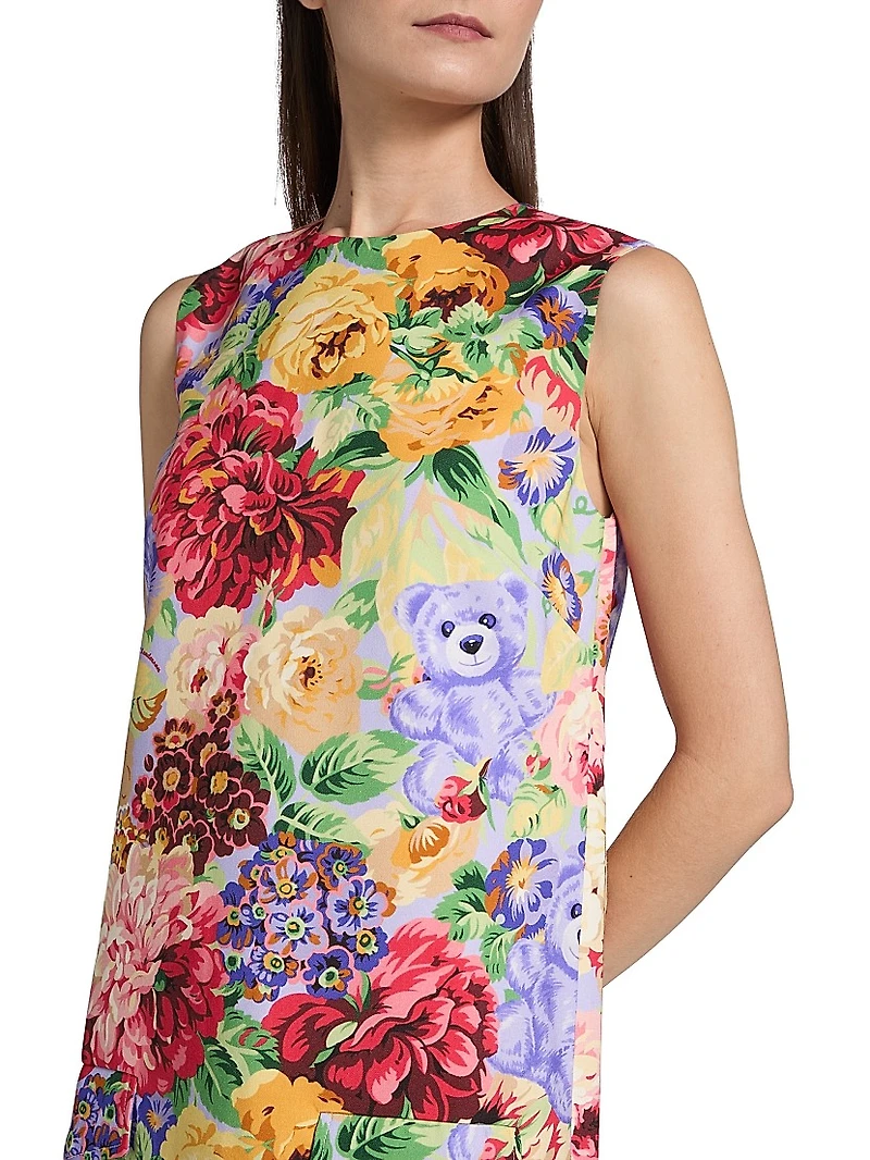 Floral Wool Shift Dress