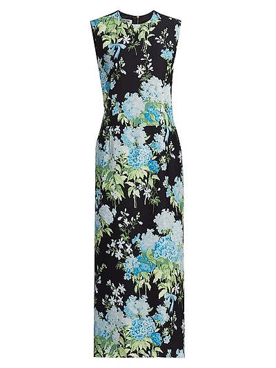 Floral Silk Midi-Dress