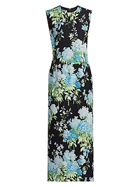 Floral Silk Midi-Dress