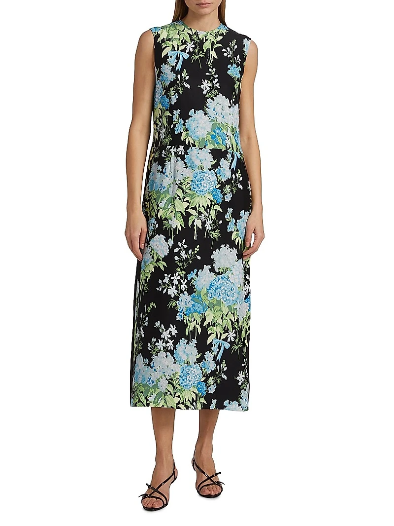 Floral Silk Midi-Dress