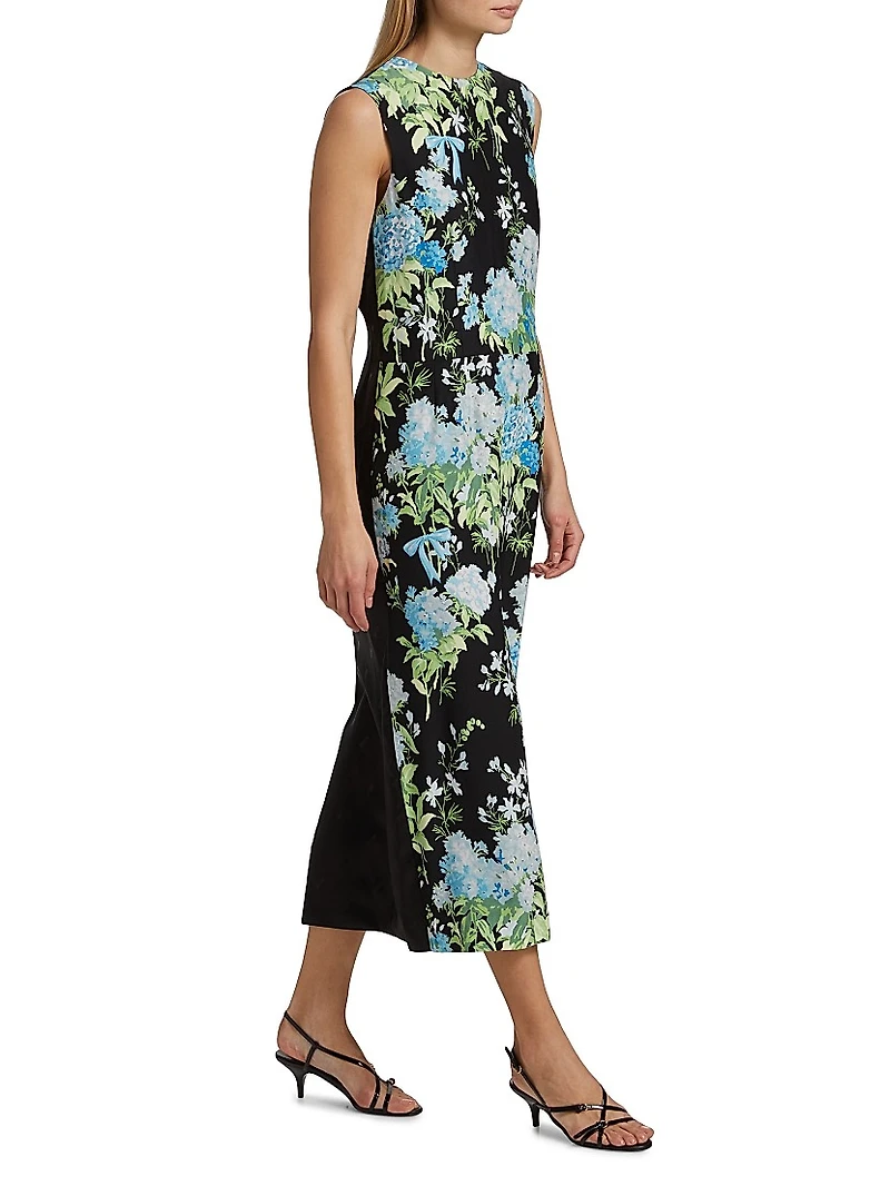 Floral Silk Midi-Dress