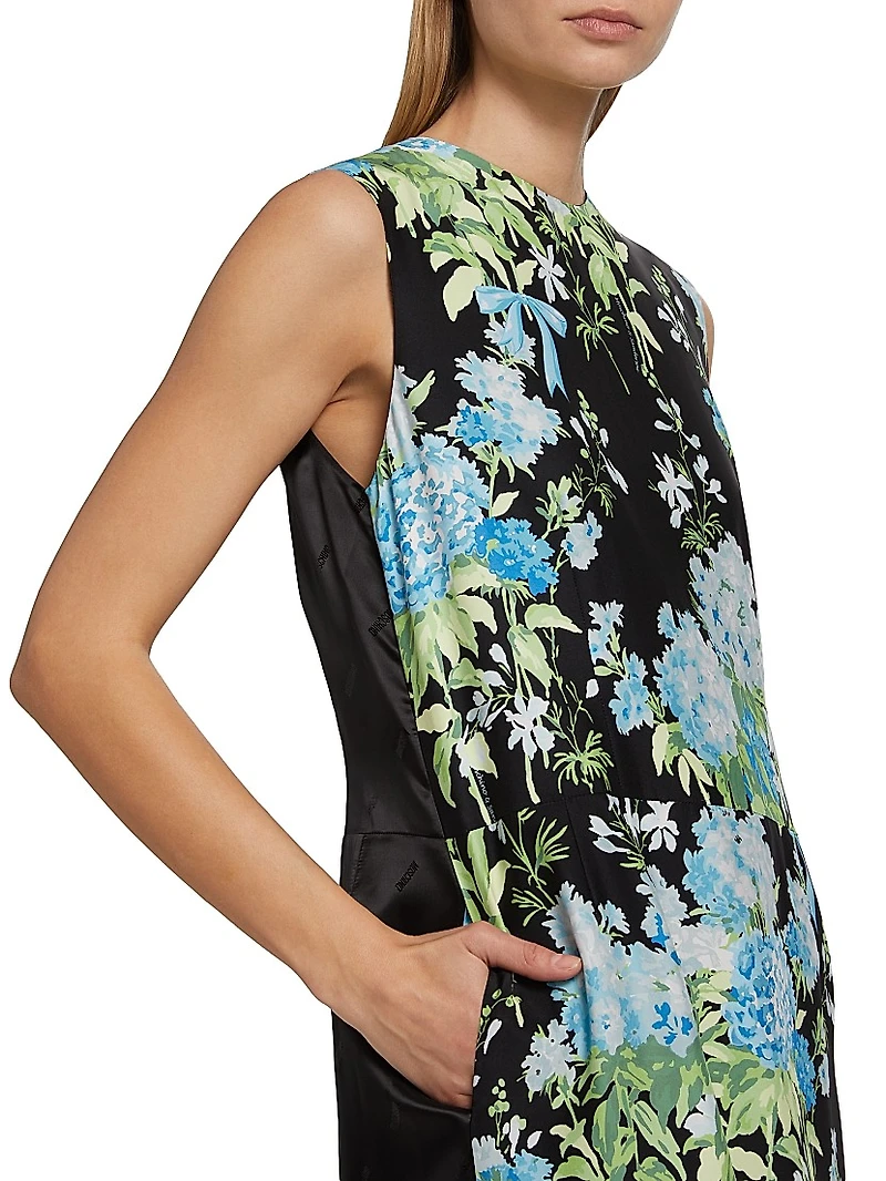 Floral Silk Midi-Dress