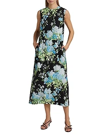 Floral Silk Midi-Dress