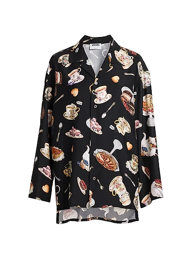 High Tea Print Silk Blouse
