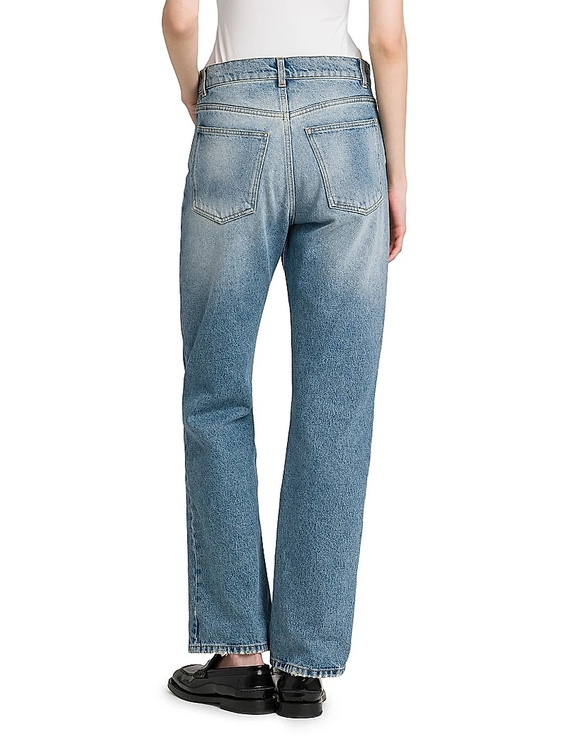 Heart Patchwork Straight Jeans