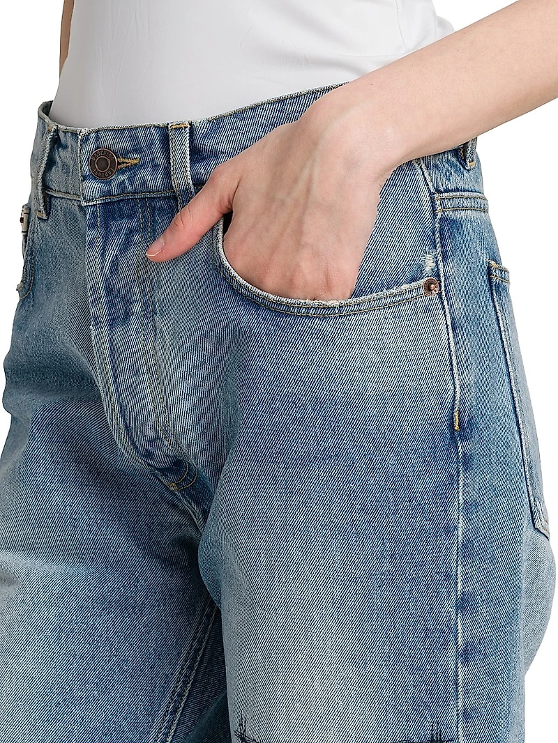 Heart Patchwork Straight Jeans