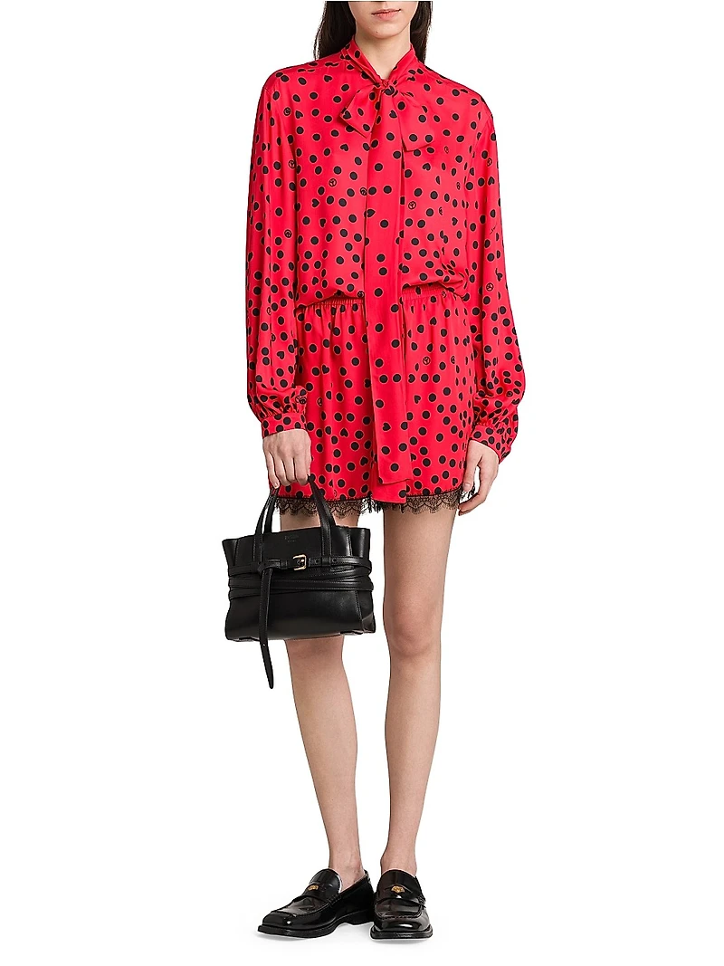 Polka Dot Lace-Trimmed Shorts