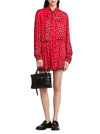 Polka Dot Lace-Trimmed Shorts