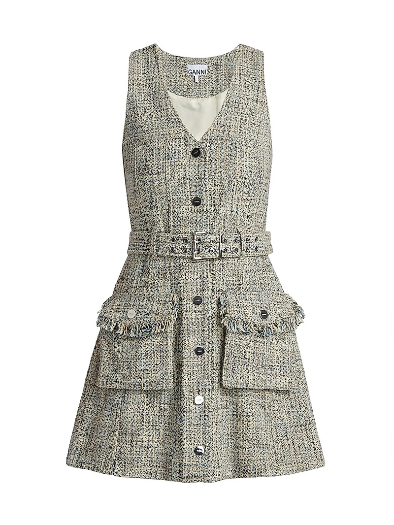 Summer Tweed Belted Minidress