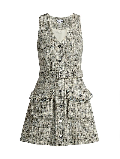 Summer Tweed Belted Minidress
