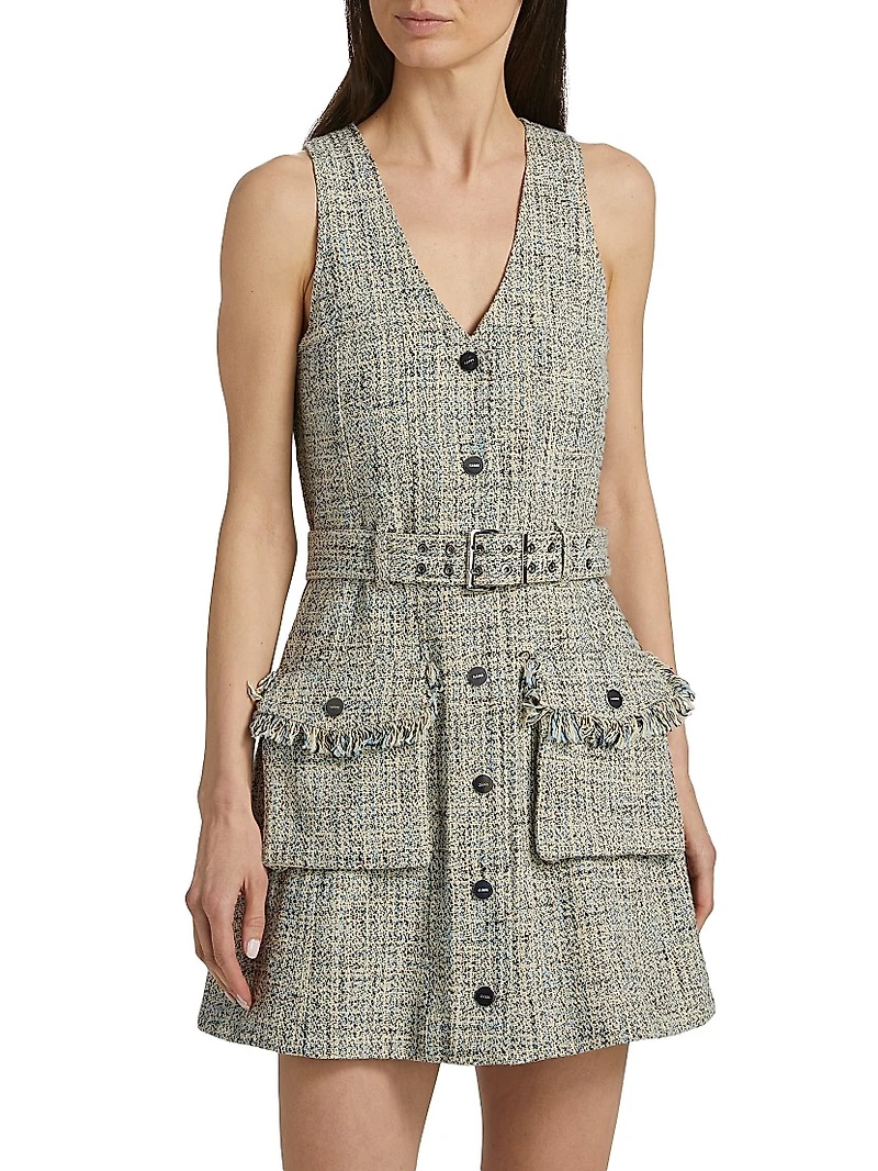 Summer Tweed Belted Minidress