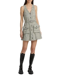 Summer Tweed Belted Minidress