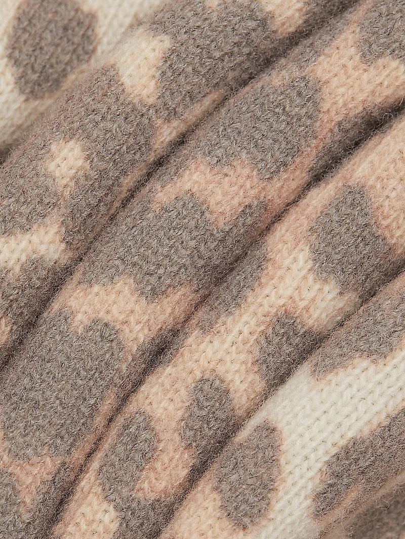 Leopard-Print Wool-Blend T-Shirt