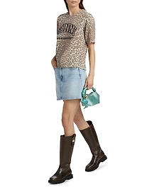 Leopard-Print Wool-Blend T-Shirt