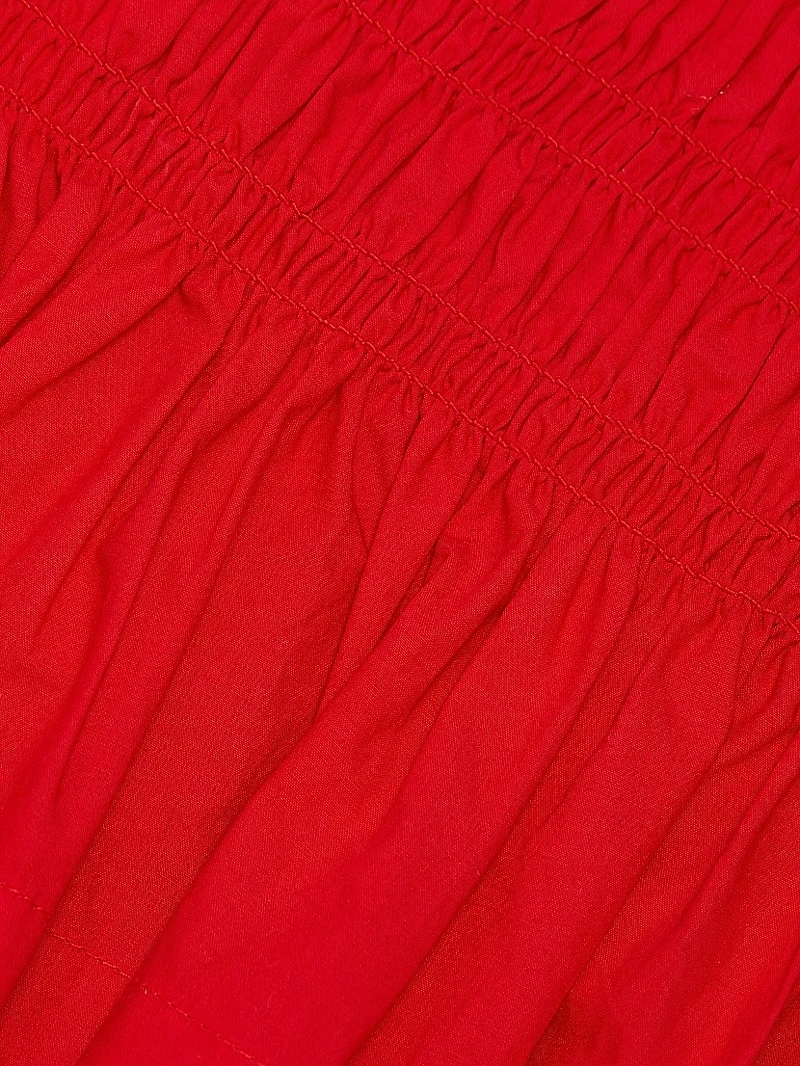 Smocked Side-Tie Cotton Top