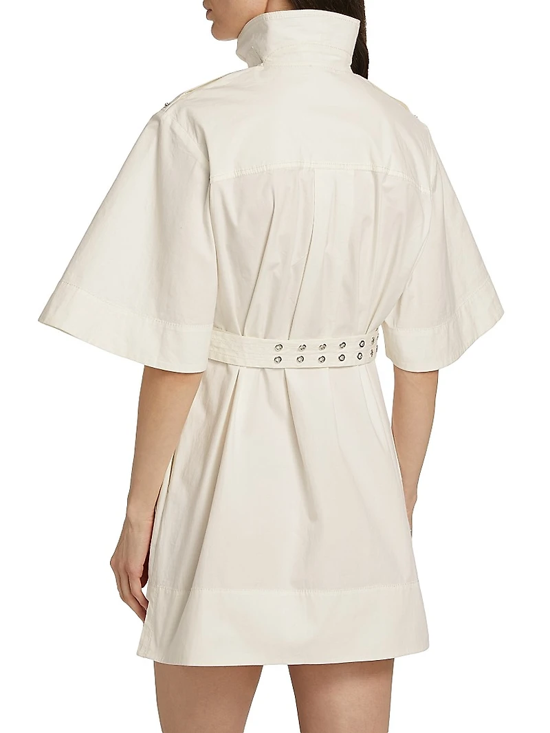 Tie-Front Stretch-Cotton Minidress