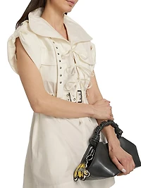 Tie-Front Stretch-Cotton Minidress