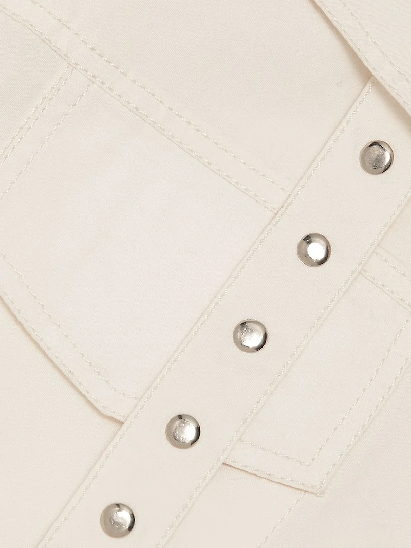 Tie-Front Stretch-Cotton Minidress