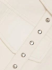 Tie-Front Stretch-Cotton Minidress