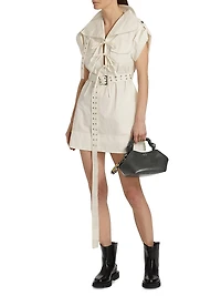 Tie-Front Stretch-Cotton Minidress