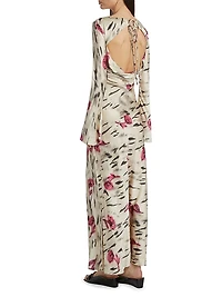 Floral Satin Maxi Dress