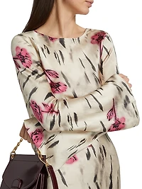 Floral Satin Maxi Dress