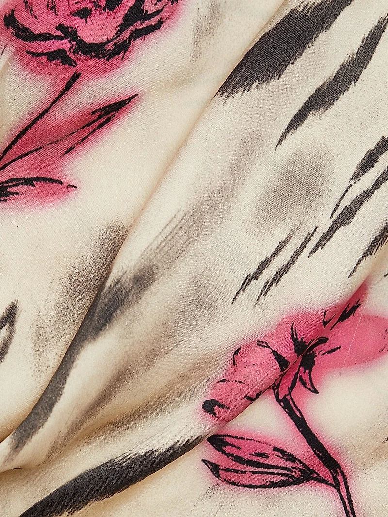 Floral Satin Maxi Dress