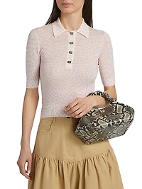 Checked Sheer Cotton-Blend Polo Shirt
