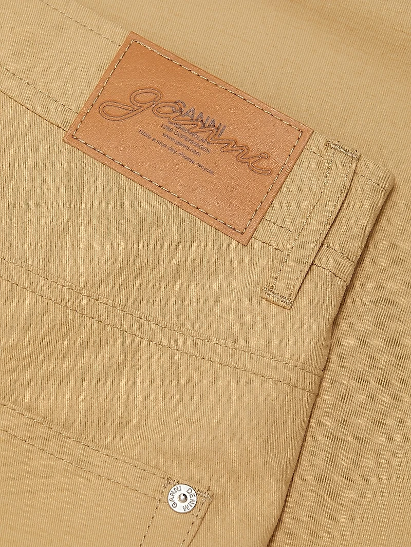 Cotton-Blend Flared Maxi Skirt