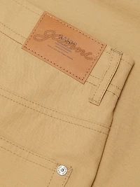 Cotton-Blend Flared Maxi Skirt