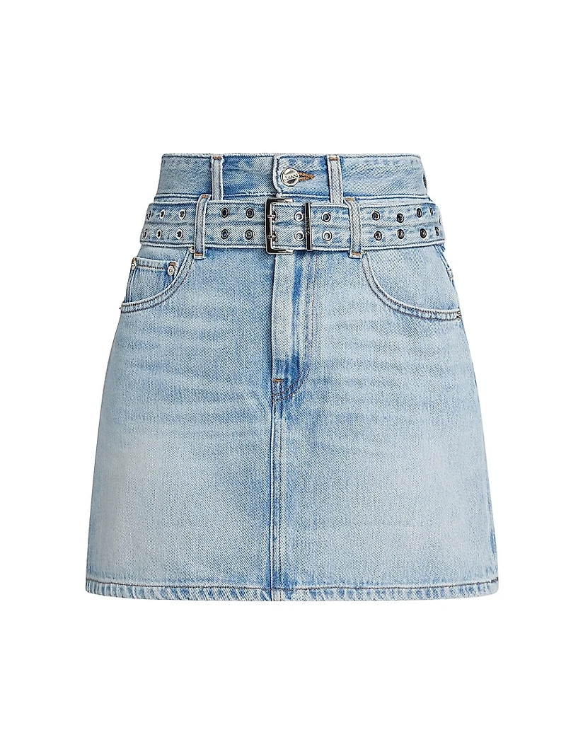 Denim Belted Miniskirt