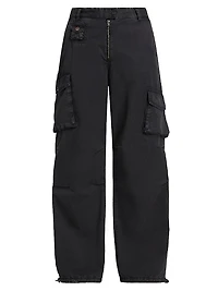 Washed Cotton Twill Cargo Pants