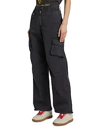 Washed Cotton Twill Cargo Pants