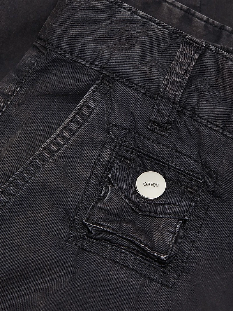 Washed Cotton Twill Cargo Pants