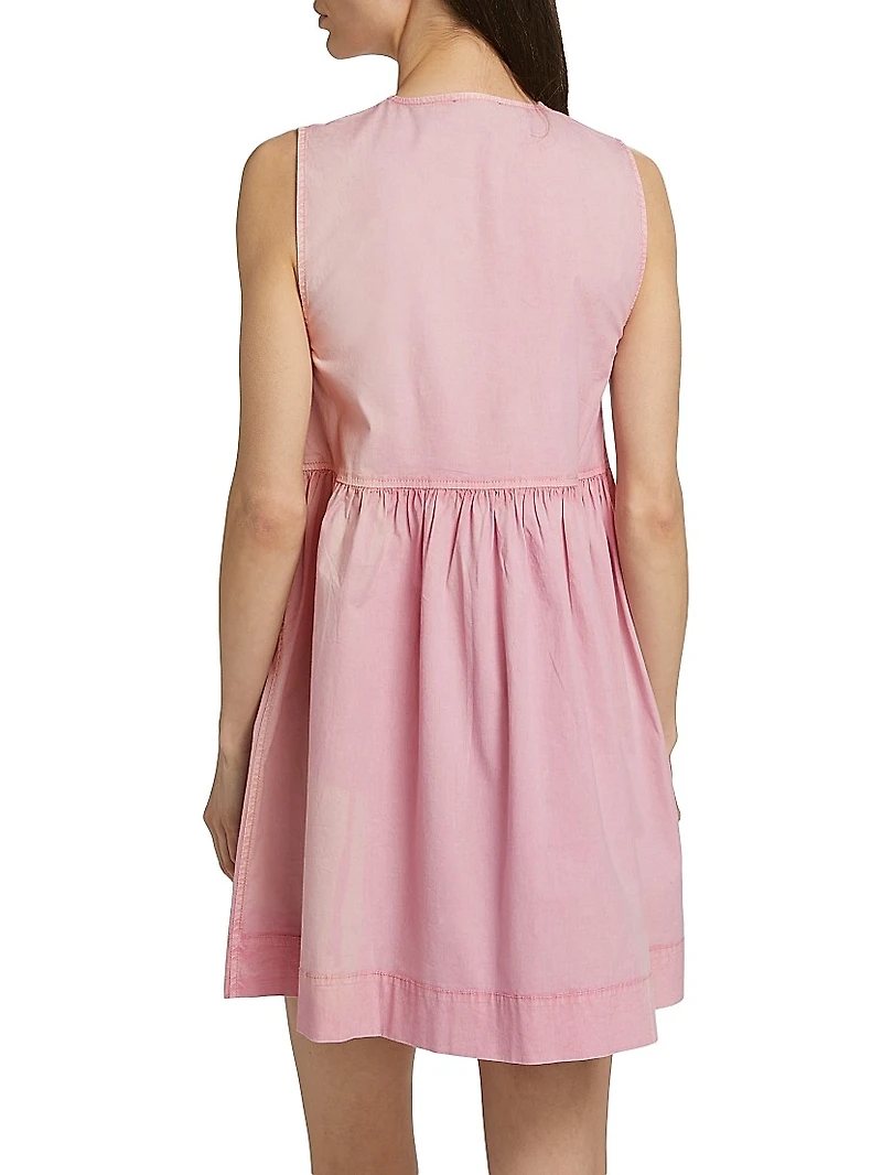 Bow Stretch-Cotton Sleeveless Minidress