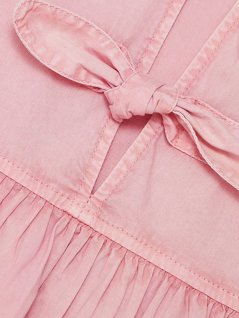 Bow Stretch-Cotton Sleeveless Minidress