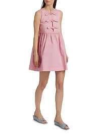 Bow Stretch-Cotton Sleeveless Minidress