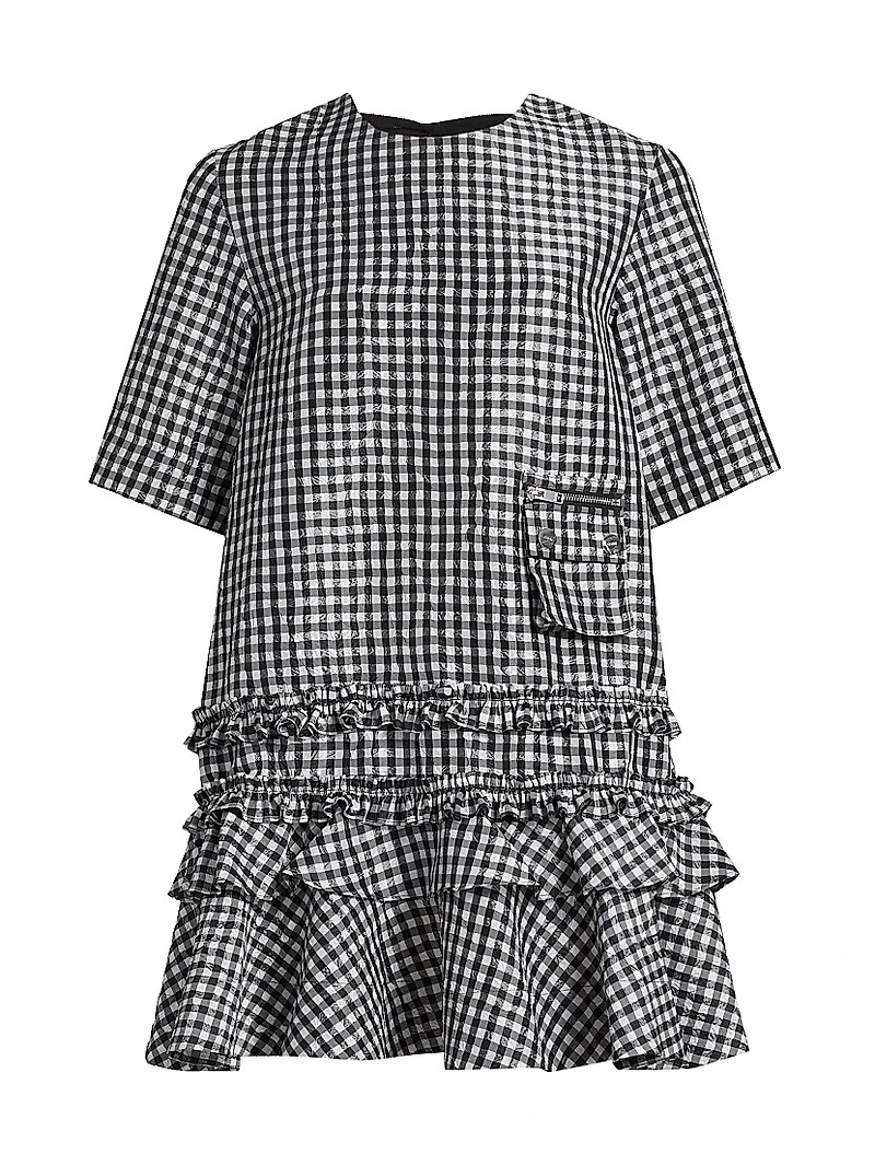 Gingham Taffeta Minidress