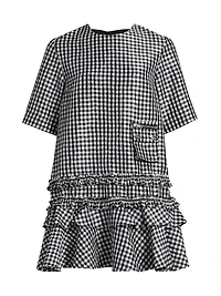 Gingham Taffeta Minidress