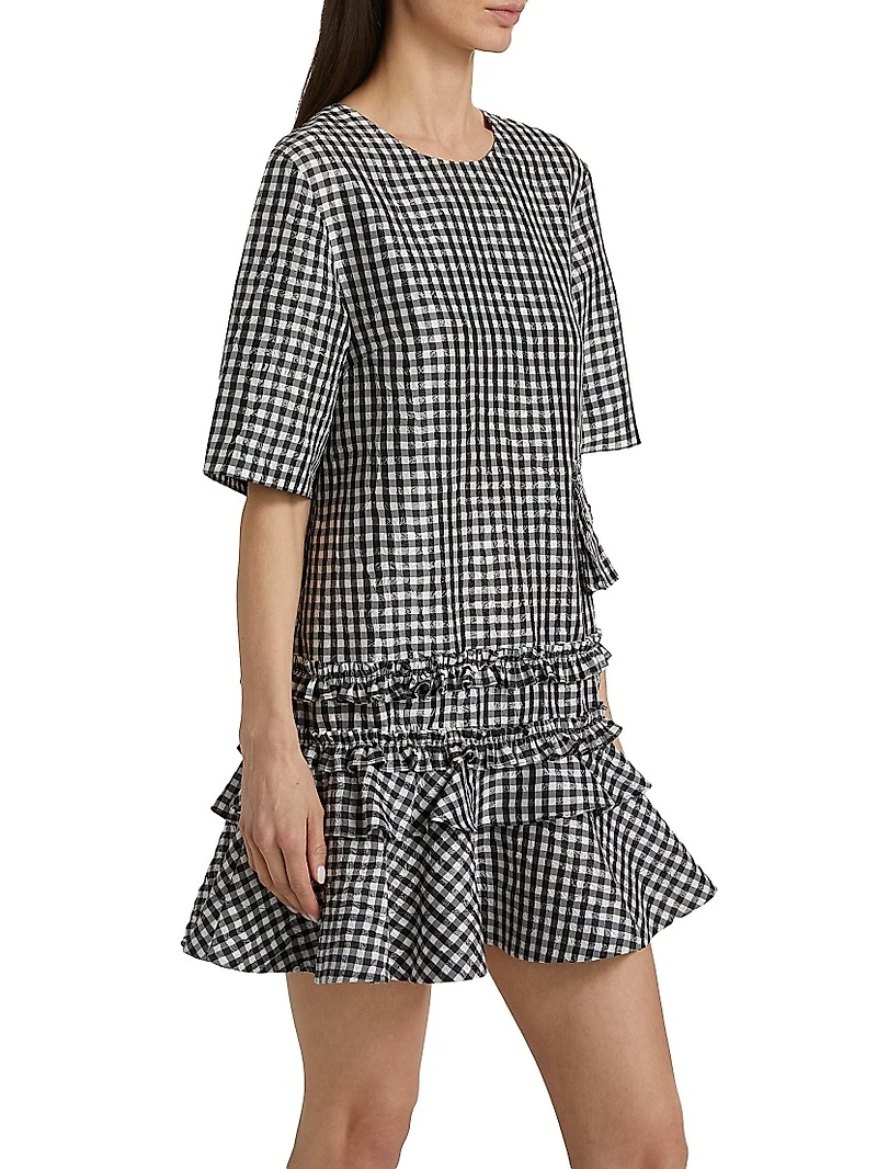 Gingham Taffeta Minidress
