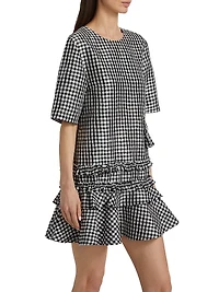 Gingham Taffeta Minidress